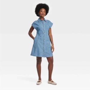 Universal Thread Women's Size Medium Denim Flounce Dress Medium Wash